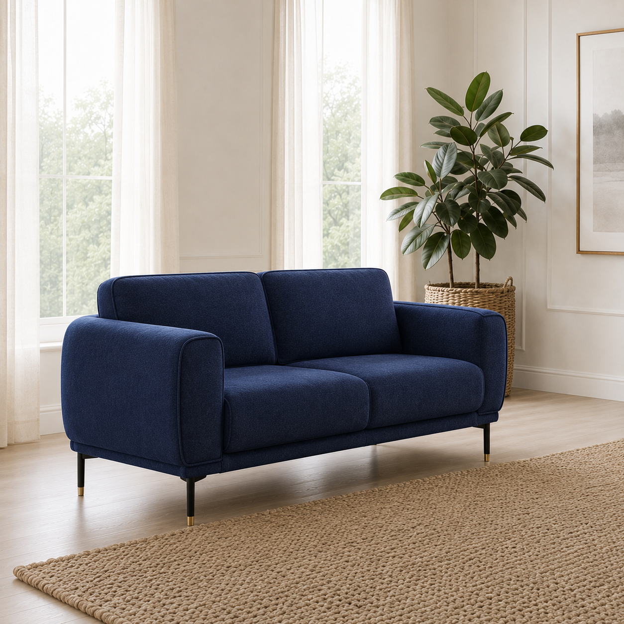 Onyx 3+2+1 Sofa Set, 2 seater, blue, room view