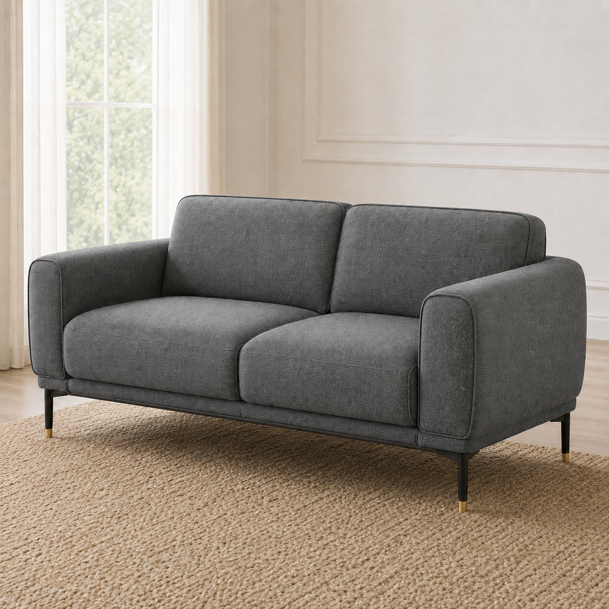 Onyx 3+2+1 Sofa Set, 2 seater, grey, detail view