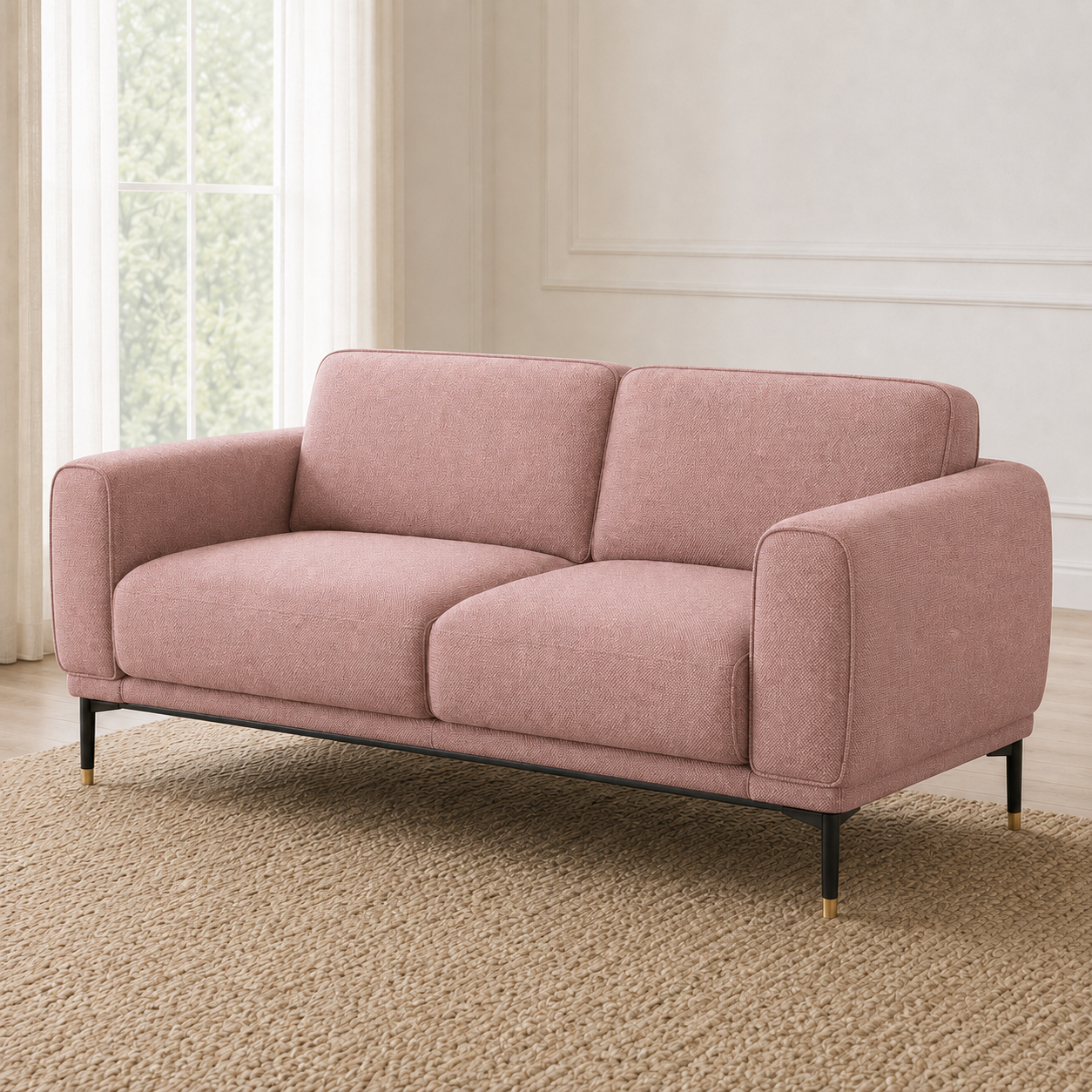 Onyx 3+2+1 Sofa Set, 2 seater, pink, detail view