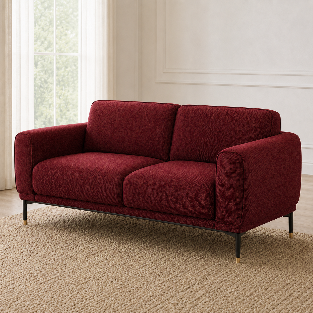 Onyx 3+2+1 Sofa Set, 2 seater, red, detail view