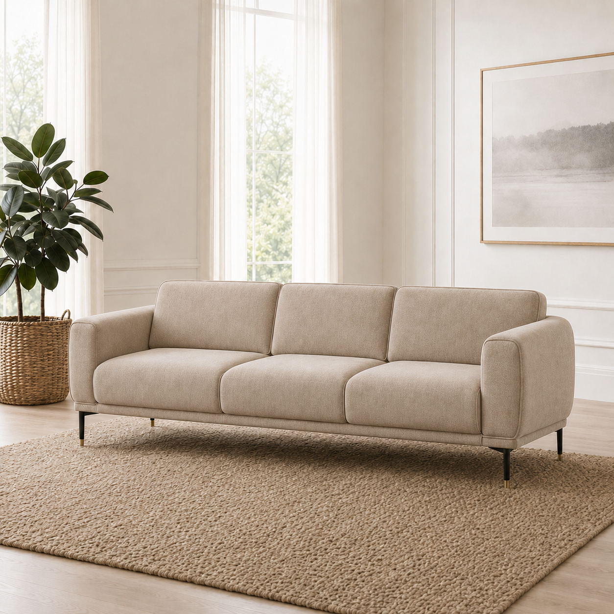 Onyx 3+2+1 Sofa Set, 3 seater, beige, room view