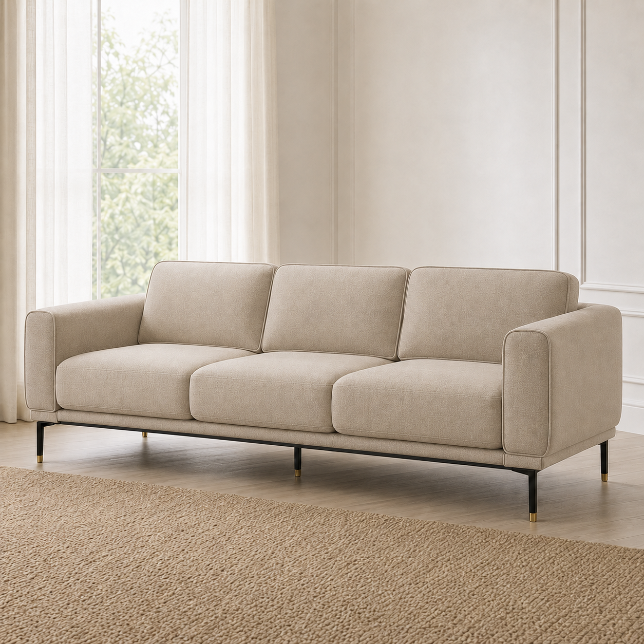 Onyx 3+2+1 Sofa Set, 3 seater, beige, detail view