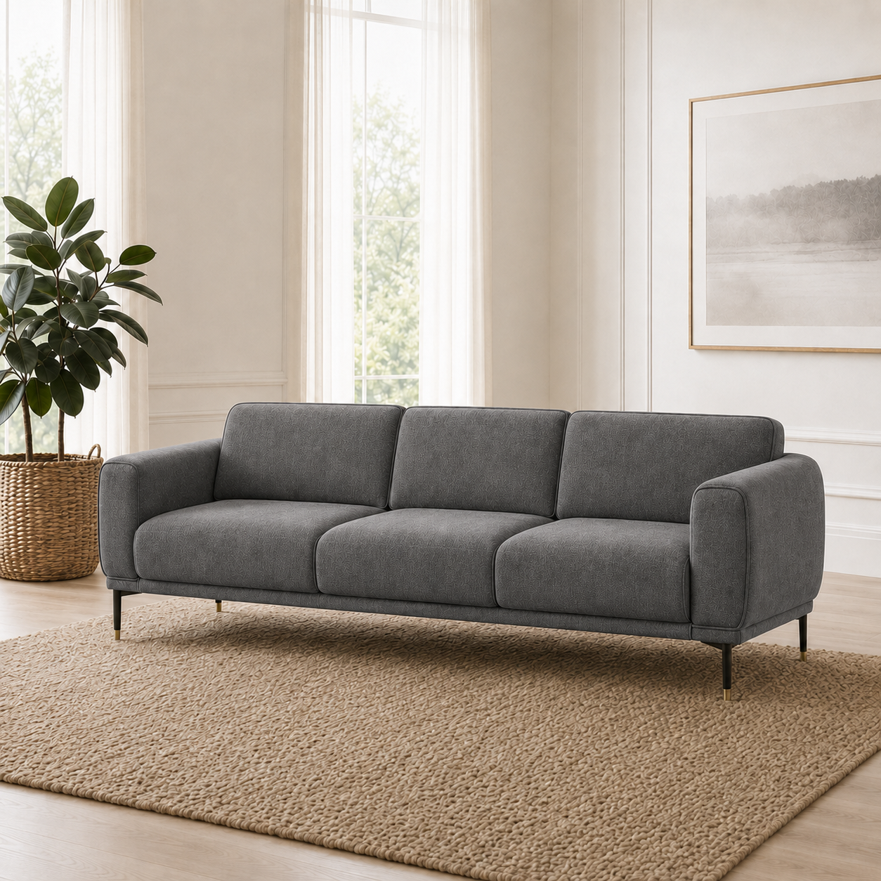 Onyx 3+2+1 Sofa Set, 3 seater, grey, room view