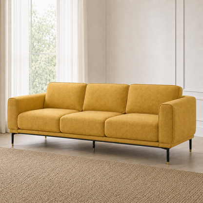 Onyx 3+2+1 Sofa Set, 3 seater, yellow, detail view