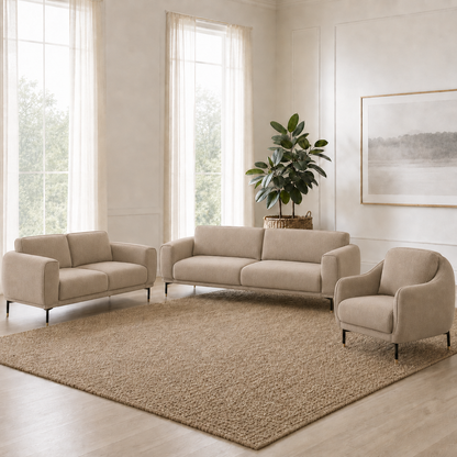 Onyx 3+2+1 Sofa Set, 3+2+1 full set, beige, room view