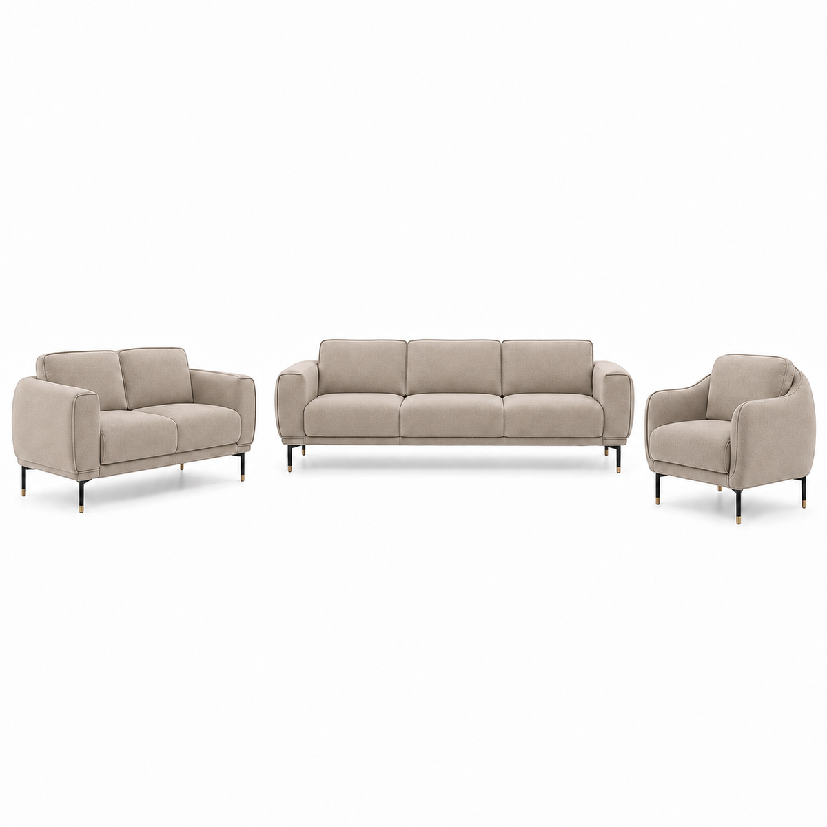 Onyx 3+2+1 Sofa Set, 3+2+1 full set, beige, studio view