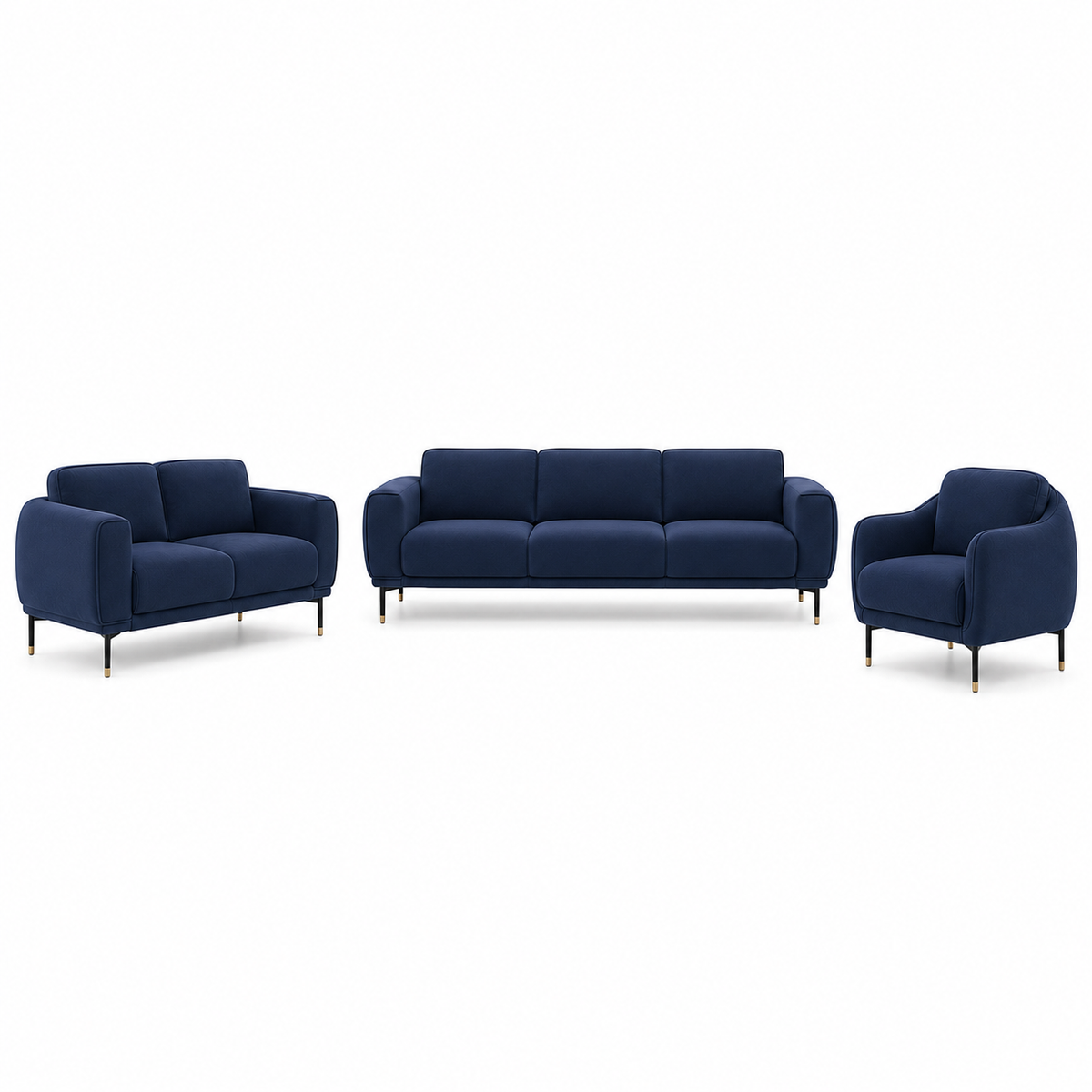 Onyx 3+2+1 Sofa Set, 3+2+1 full set, blue, studio view