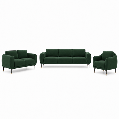 Onyx 3+2+1 Sofa Set, 3+2+1 full set, green, studio view