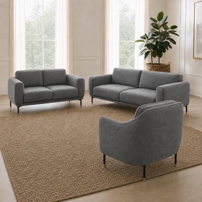 Onyx 3+2+1 Sofa Set, 3+2+1 full set, grey, detail view