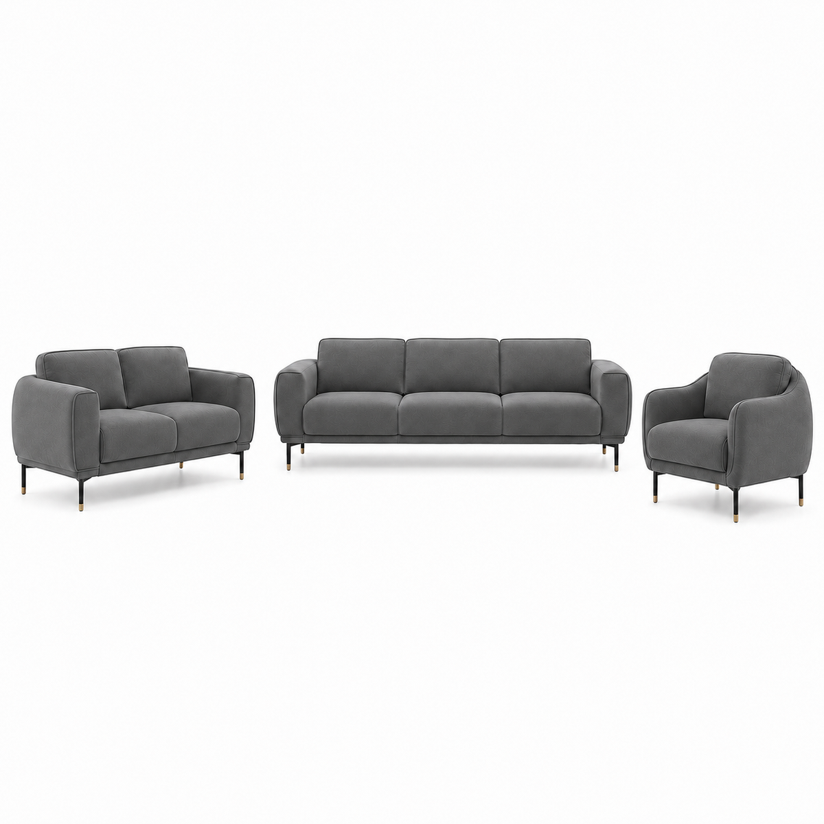 Onyx 3+2+1 Sofa Set, 3+2+1 full set, grey, studio view