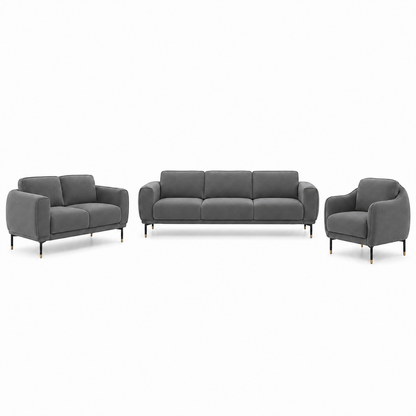 Onyx 3+2+1 Sofa Set, 3+2+1 full set, grey, studio view