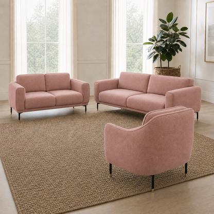 Onyx 3+2+1 Sofa Set, 3+2+1 full set, pink, detail view