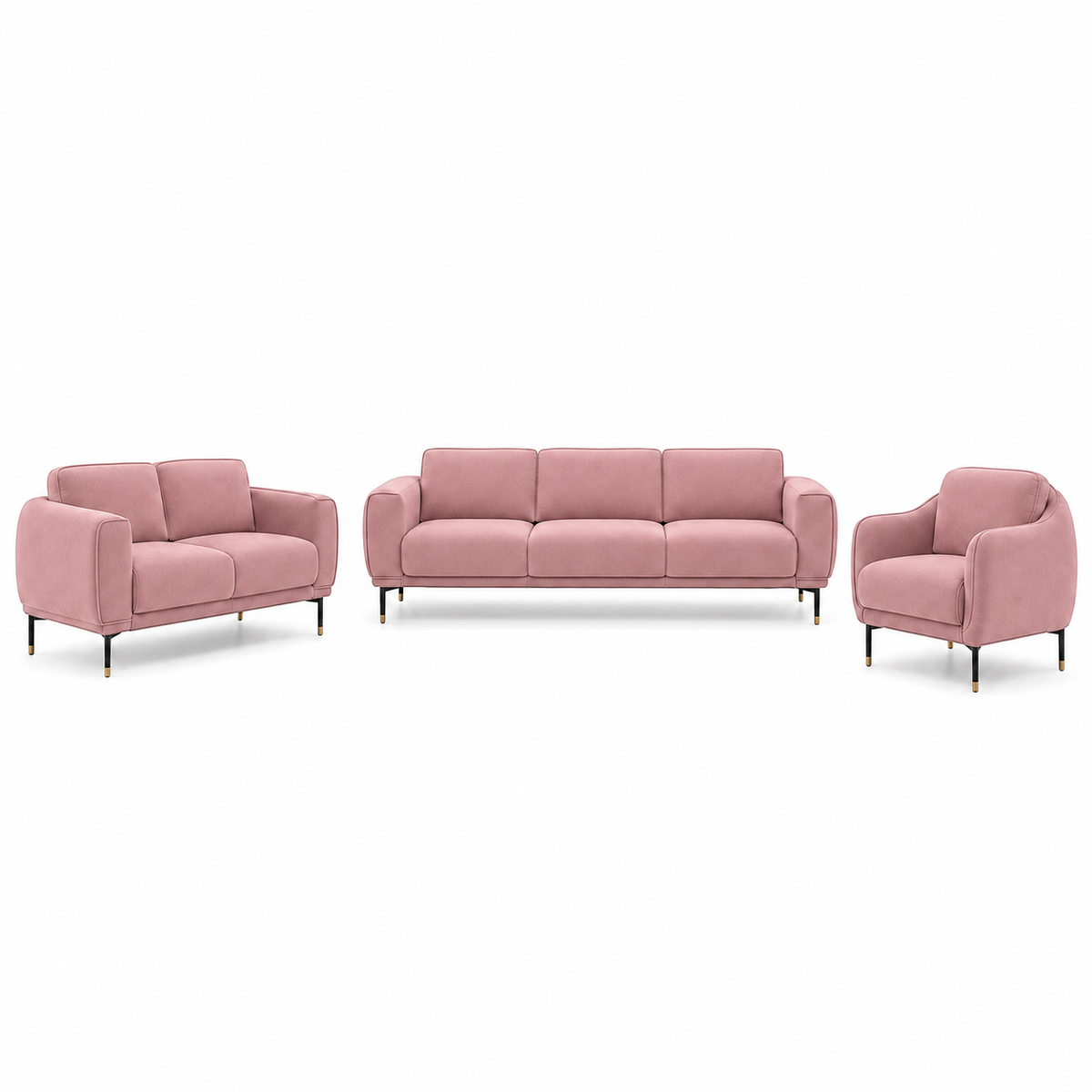 Onyx 3+2+1 Sofa Set, 3+2+1 full set, pink, studio view