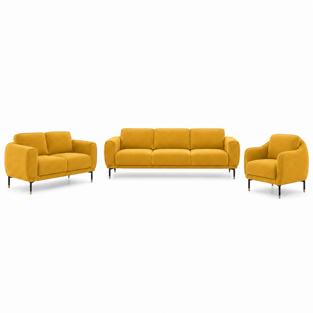 Onyx 3+2+1 Sofa Set, 3+2+1 full set, yellow, studio view