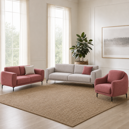 Onyx - 3+2+1 Sofa Set, complete 3+2+1 sofa set in an editorial living room