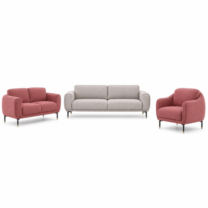 Onyx - 3+2+1 Sofa Set, complete 3+2+1 sofa set front studio view