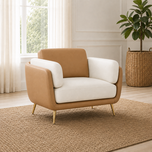 Orbit 3+2+1 Sofa Set, 1 seater, beige, room view