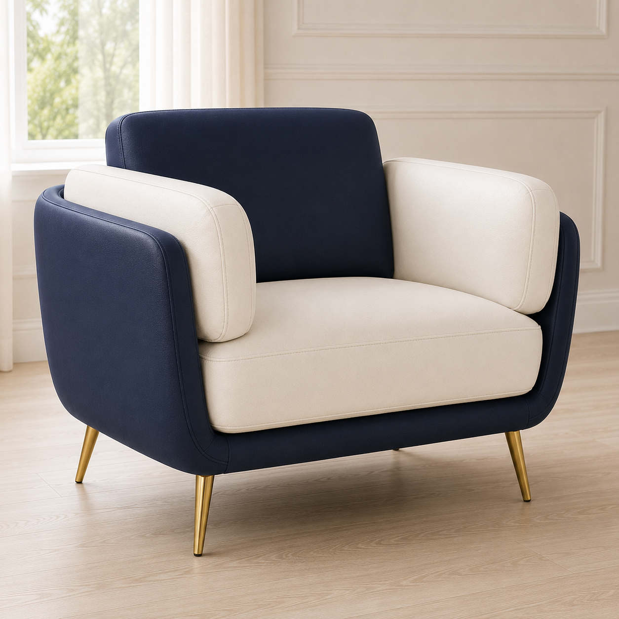 Orbit 3+2+1 Sofa Set, 1 seater, blue, detail view