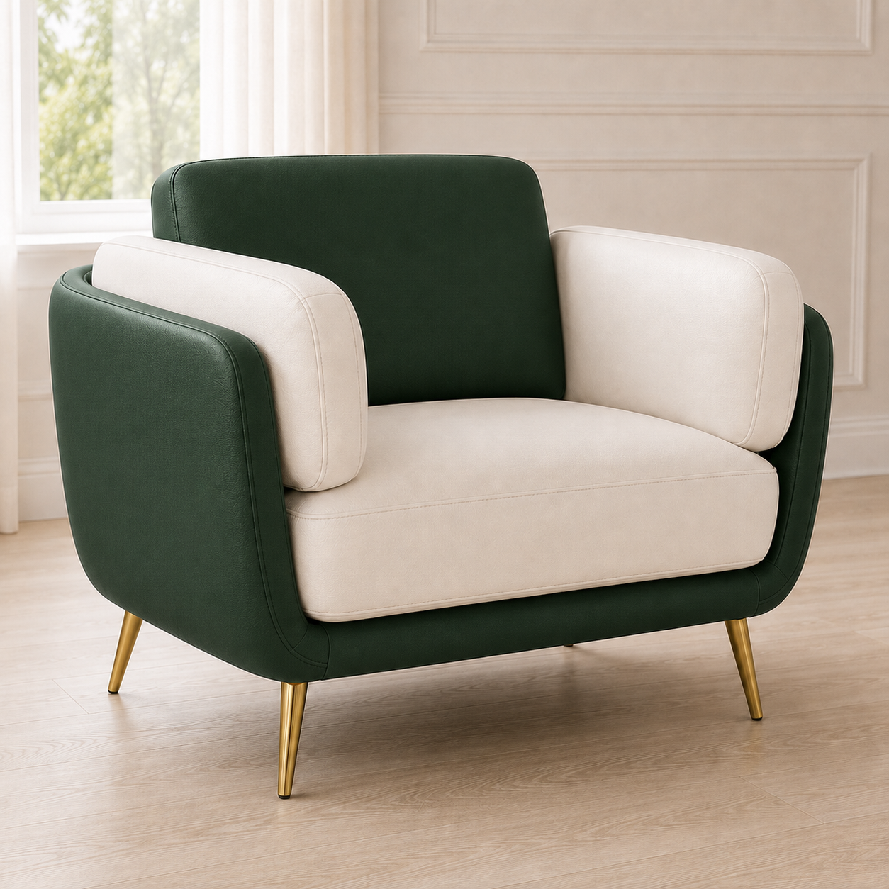 Orbit 3+2+1 Sofa Set, 1 seater, green, detail view