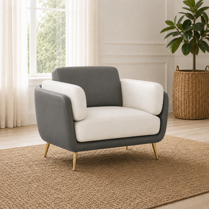 Orbit 3+2+1 Sofa Set, 1 seater, grey, room view