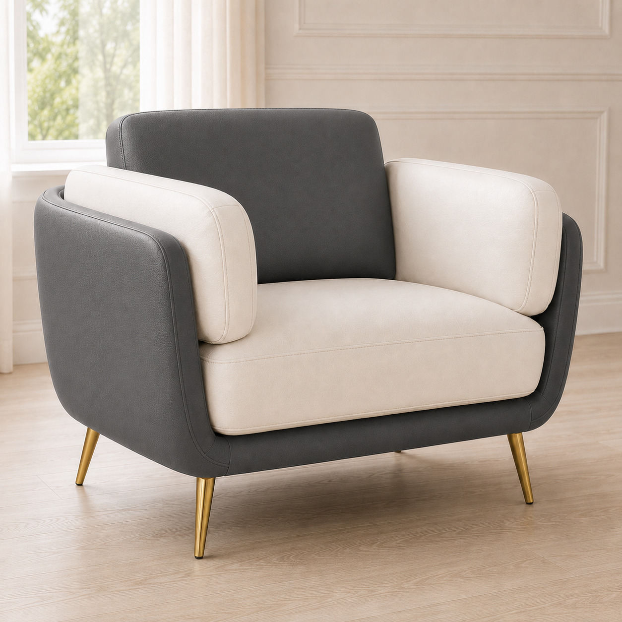 Orbit 3+2+1 Sofa Set, 1 seater, grey, detail view
