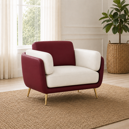 Orbit 3+2+1 Sofa Set, 1 seater, red, room view
