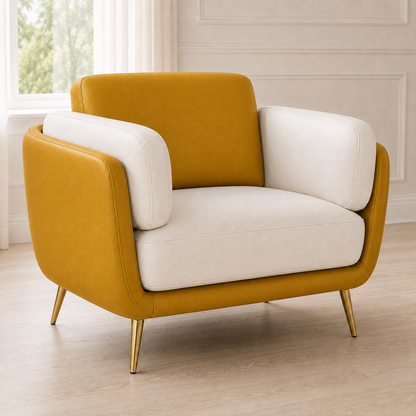 Orbit 3+2+1 Sofa Set, 1 seater, yellow, detail view