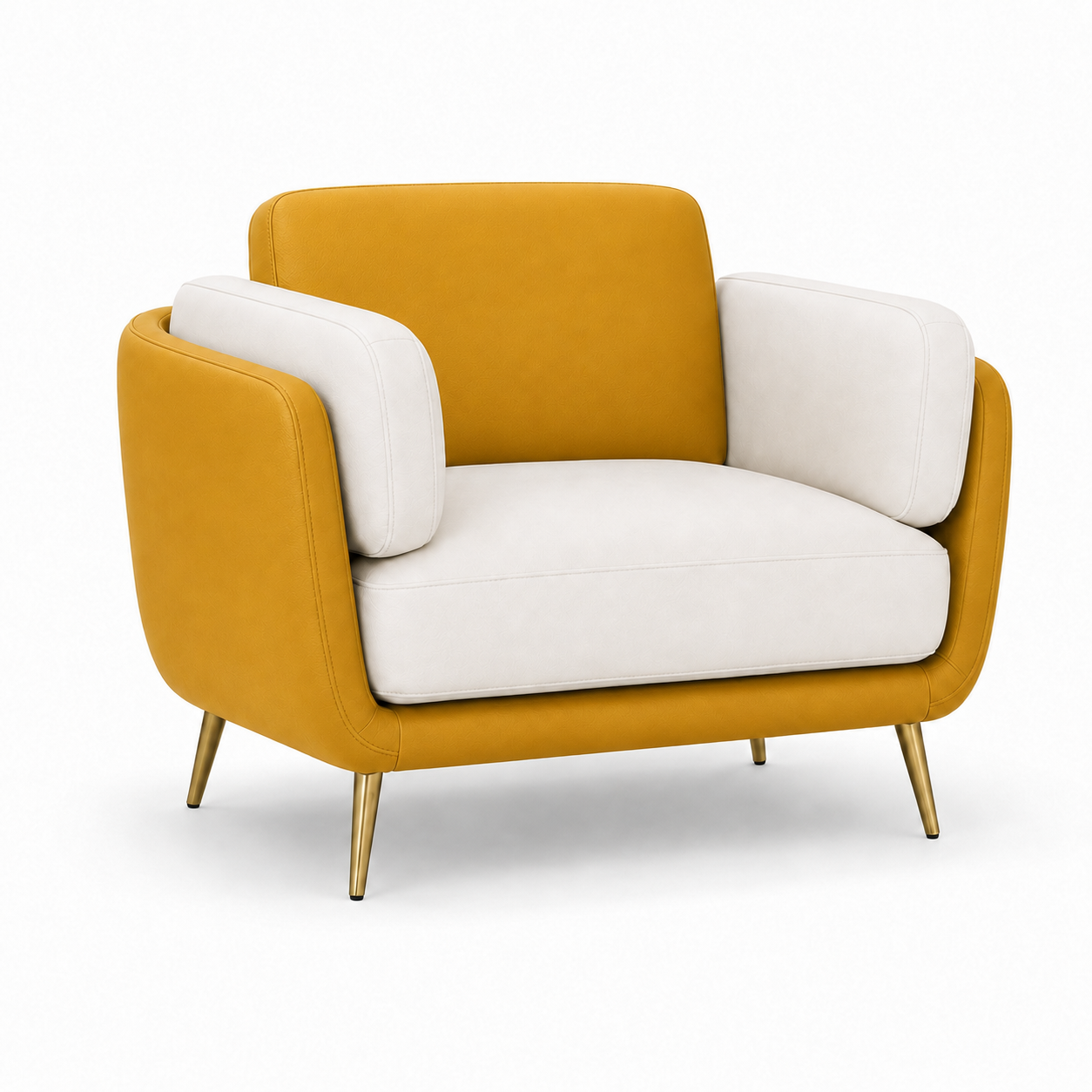 Orbit 3+2+1 Sofa Set, 1 seater, yellow, studio view
