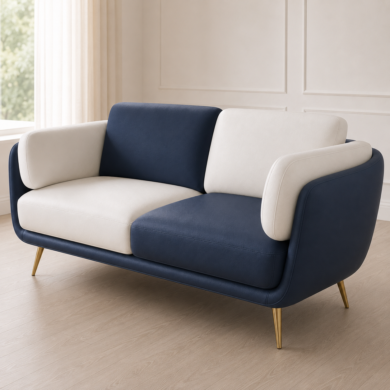 Orbit 3+2+1 Sofa Set, 2 seater, blue, detail view