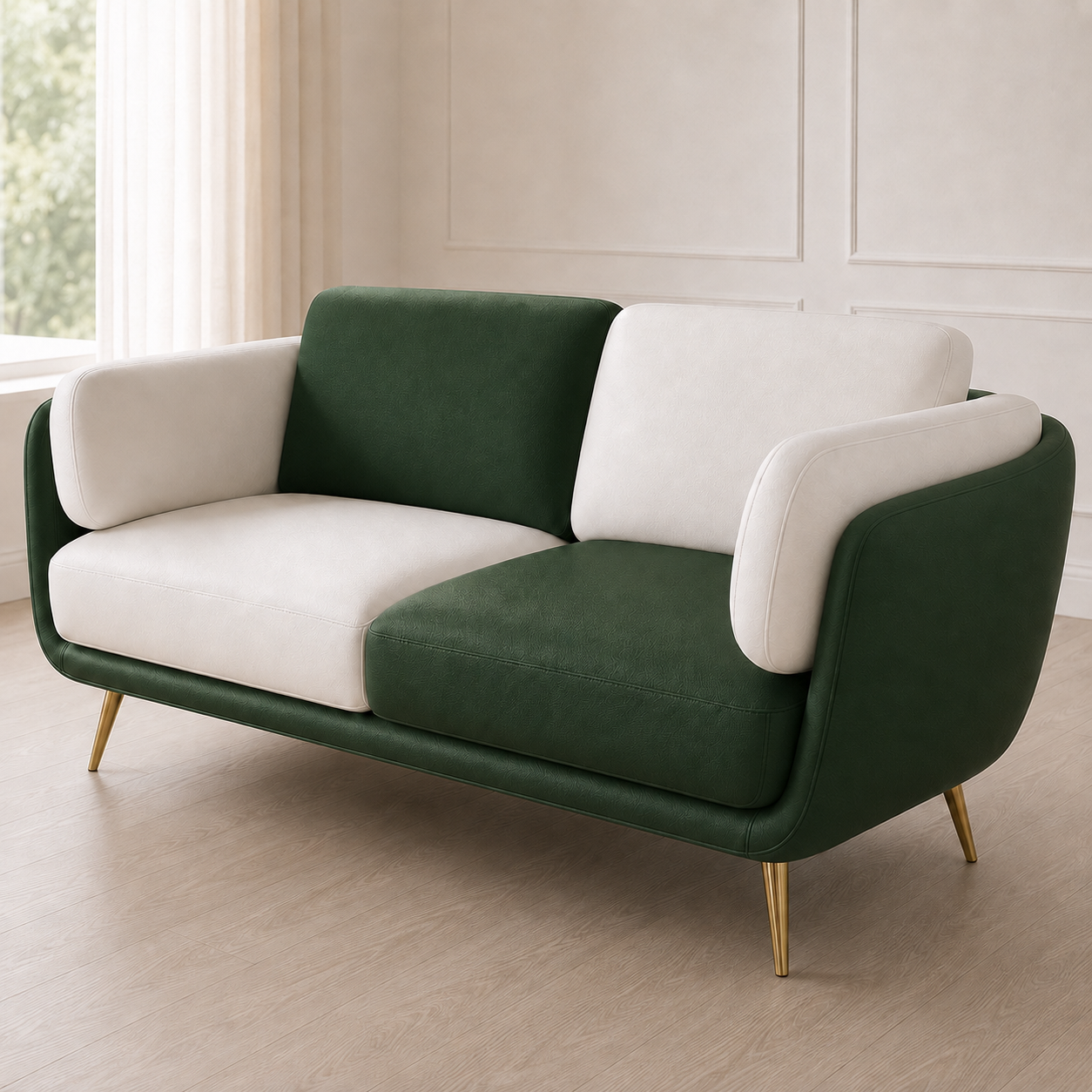 Orbit 3+2+1 Sofa Set, 2 seater, green, detail view
