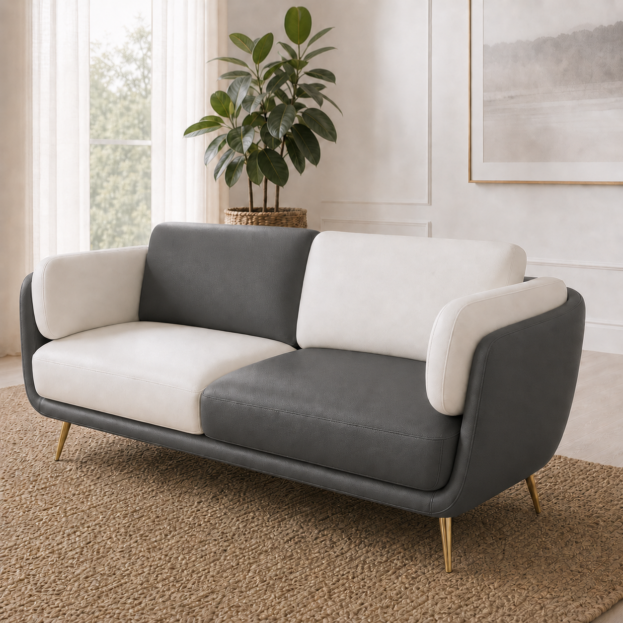 Orbit 3+2+1 Sofa Set, 2 seater, grey, room view