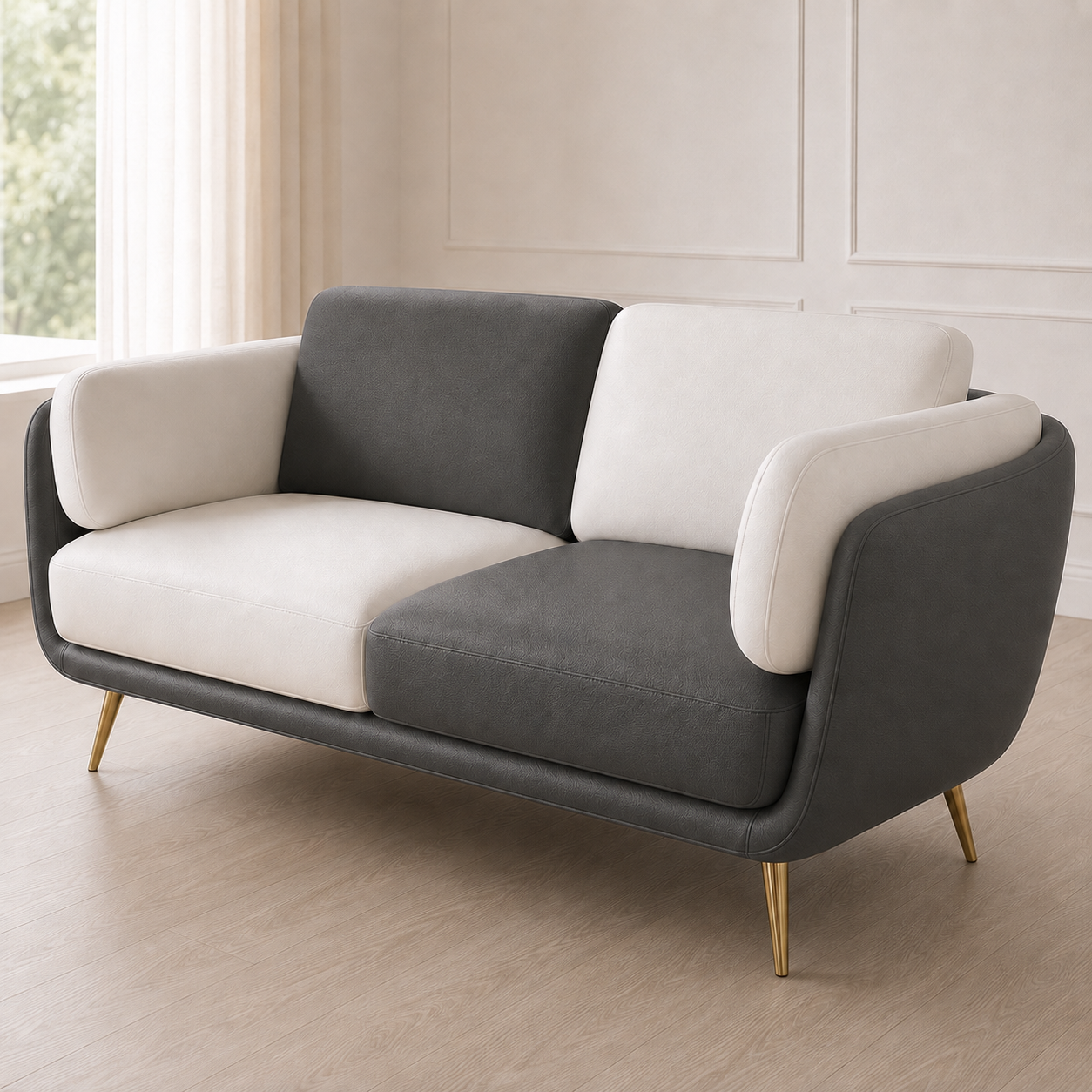 Orbit 3+2+1 Sofa Set, 2 seater, grey, detail view
