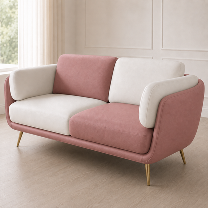 Orbit 3+2+1 Sofa Set, 2 seater, pink, detail view