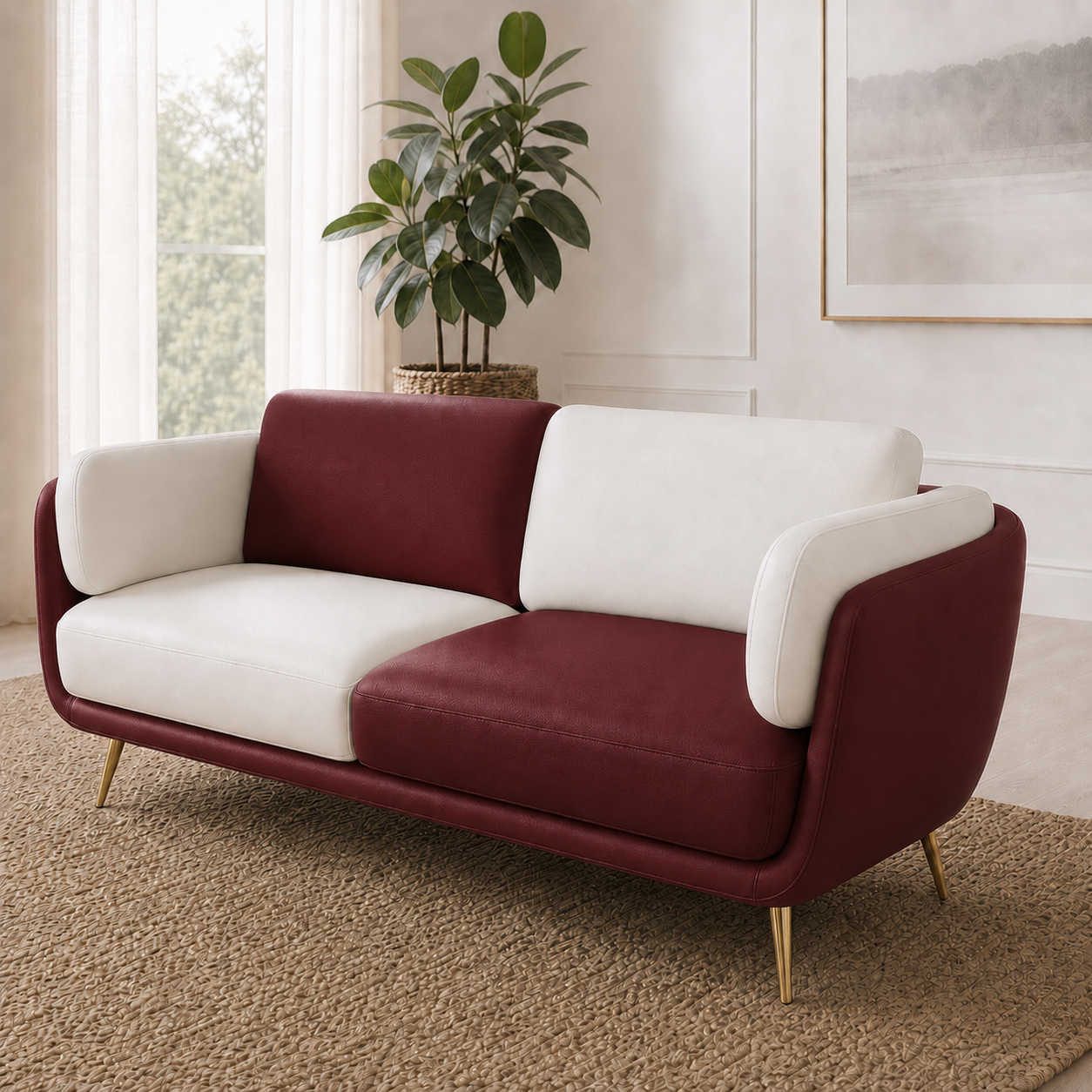 Orbit 3+2+1 Sofa Set, 2 seater, red, room view