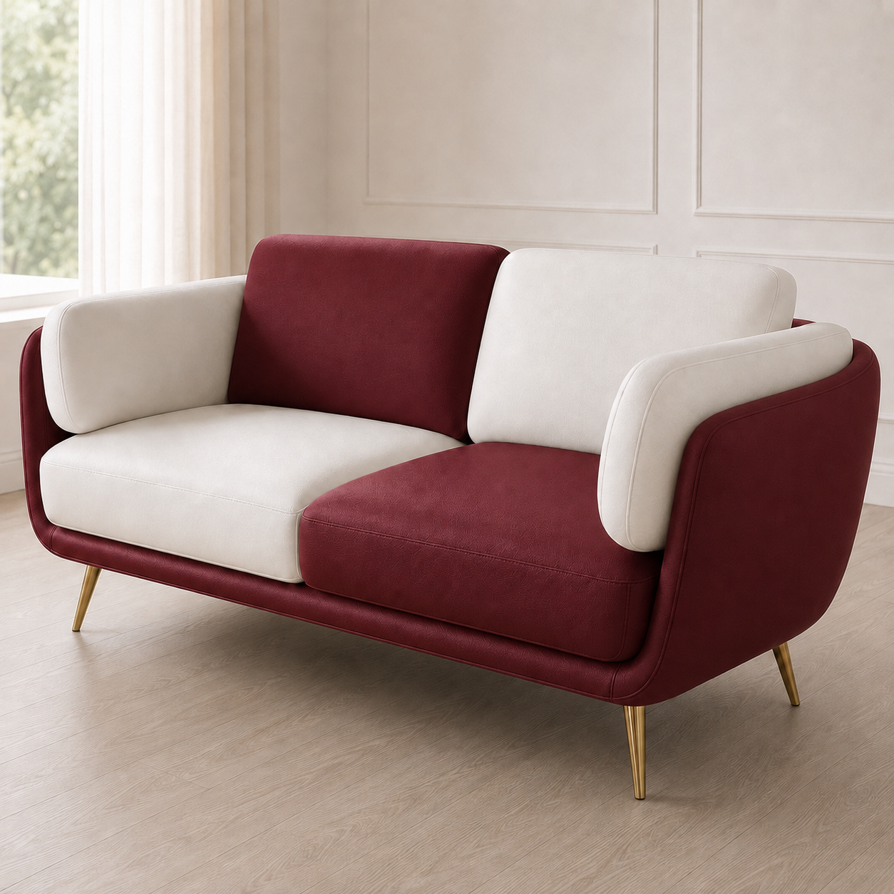 Orbit 3+2+1 Sofa Set, 2 seater, red, detail view