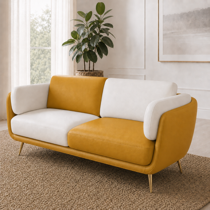 Orbit 3+2+1 Sofa Set, 2 seater, yellow, room view