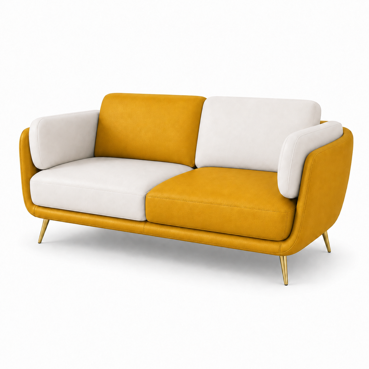 Orbit 3+2+1 Sofa Set, 2 seater, yellow, studio view