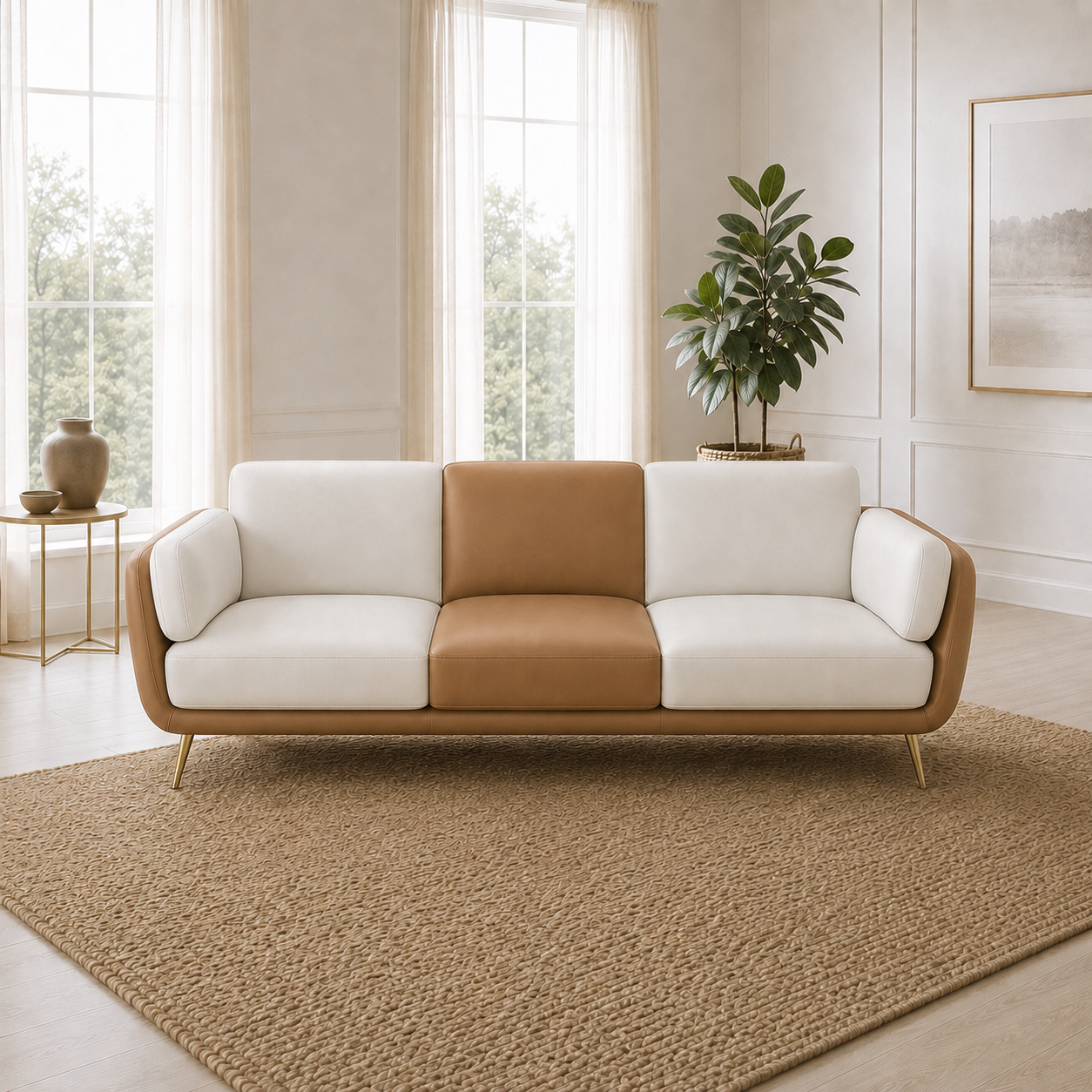 Orbit 3+2+1 Sofa Set, 3 seater, beige, room view
