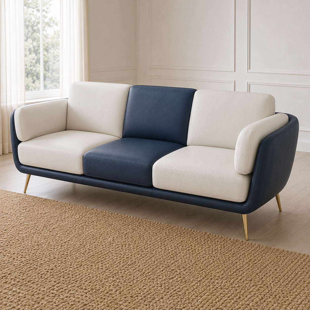 Orbit 3+2+1 Sofa Set, 3 seater, blue, detail view
