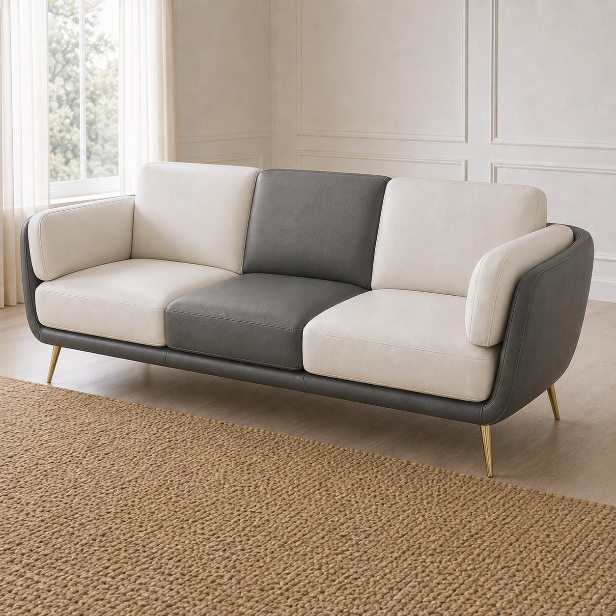 Orbit 3+2+1 Sofa Set, 3 seater, grey, detail view