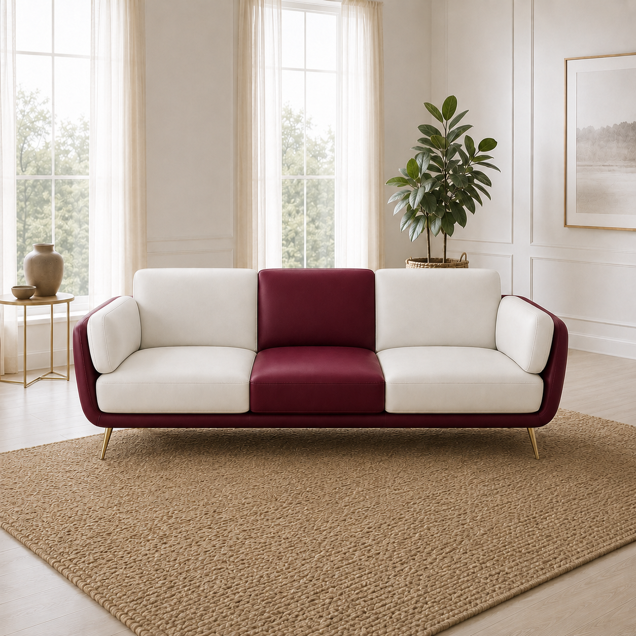 Orbit 3+2+1 Sofa Set, 3 seater, red, room view