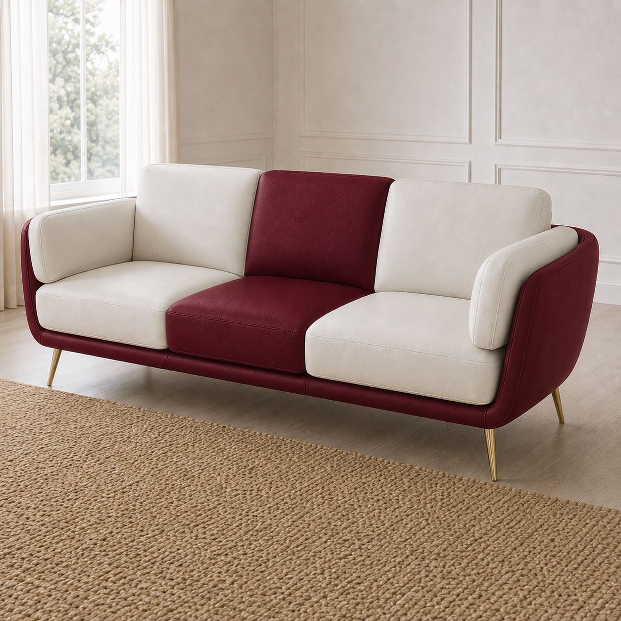 Orbit 3+2+1 Sofa Set, 3 seater, red, detail view