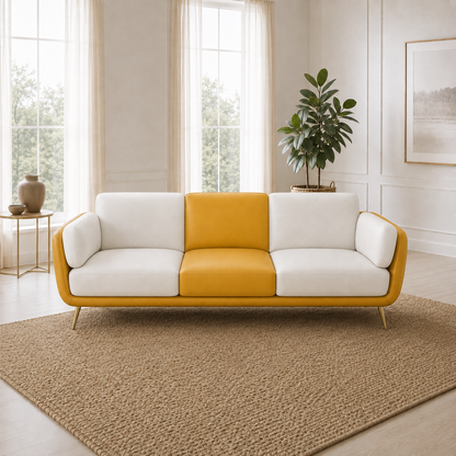 Orbit 3+2+1 Sofa Set, 3 seater, yellow, room view