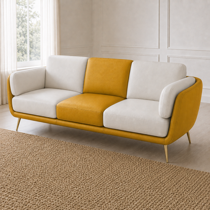 Orbit 3+2+1 Sofa Set, 3 seater, yellow, detail view