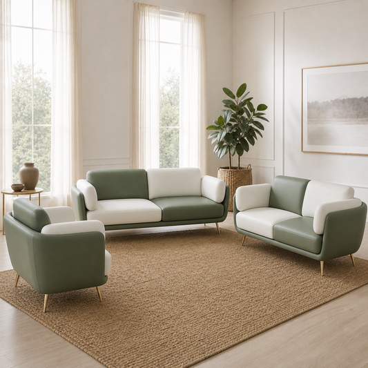 Orbit - 3+2+1 Sofa Set, complete 3+2+1 sofa set in an editorial living room