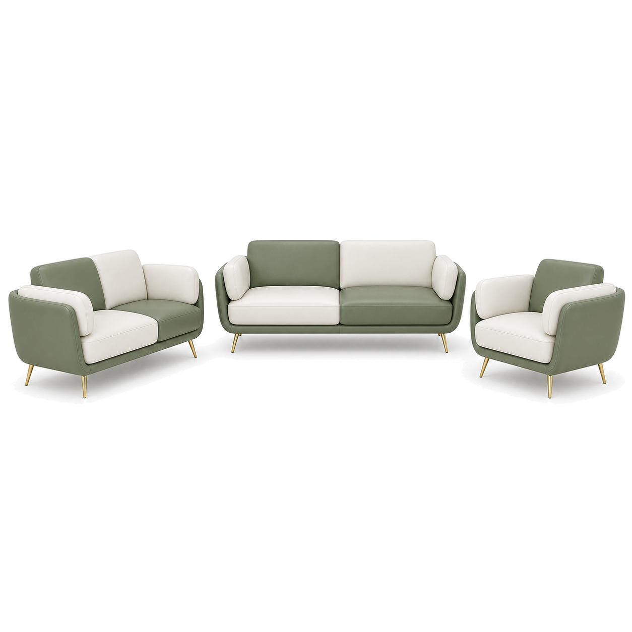 Orbit - 3+2+1 Sofa Set, complete 3+2+1 sofa set front studio view