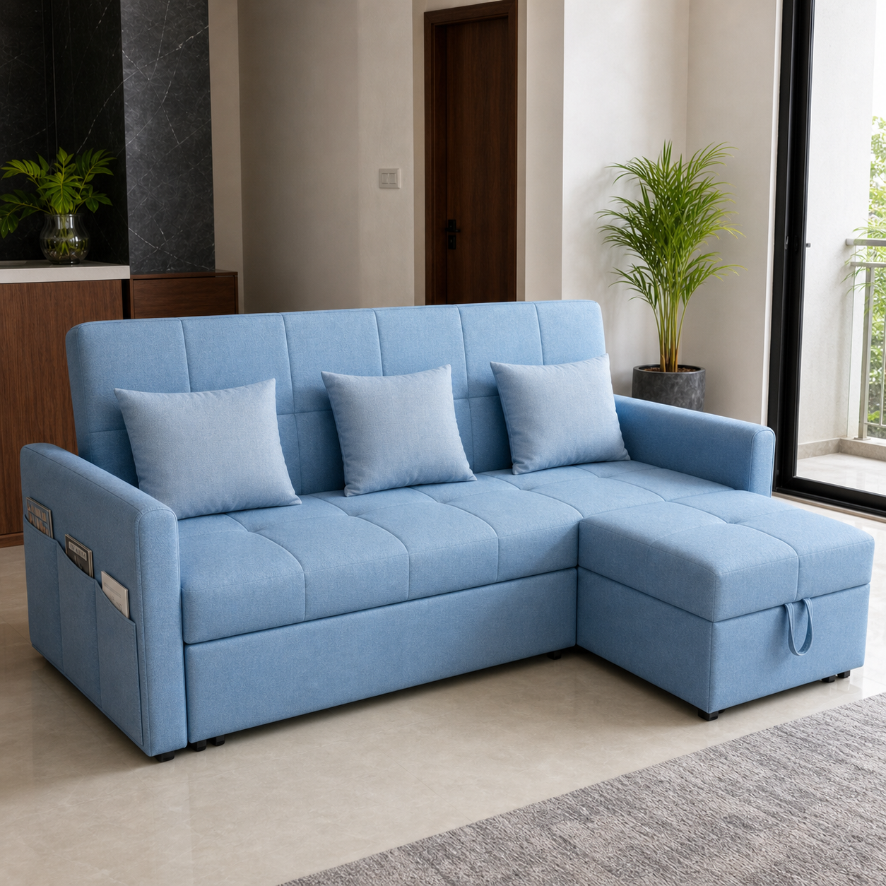 Orine - Sofa bed, fully closed sofa view in the identical living room
