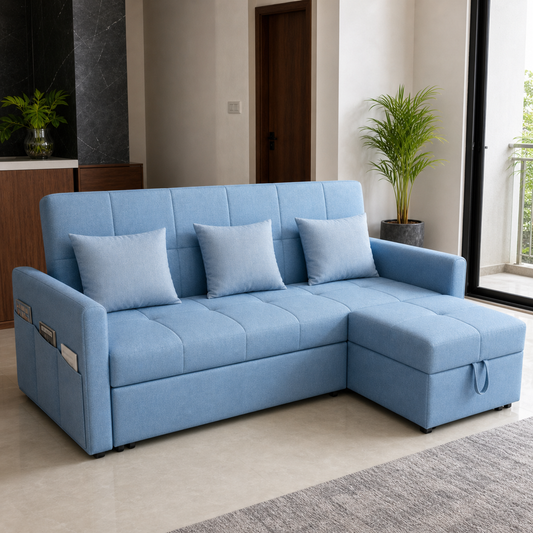Orine - Sofa bed, fully closed sofa view in the identical living room