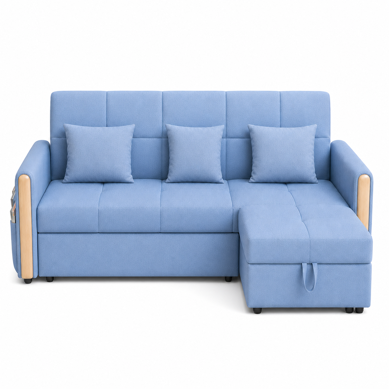 Orine - Sofa bed, fully closed studio view on a pure-white background