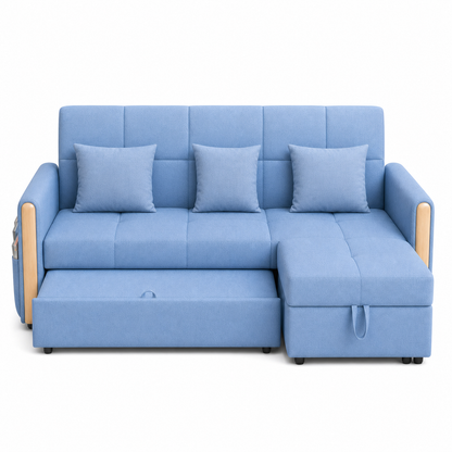 Orine - Sofa bed, fully open studio view on a pure-white background